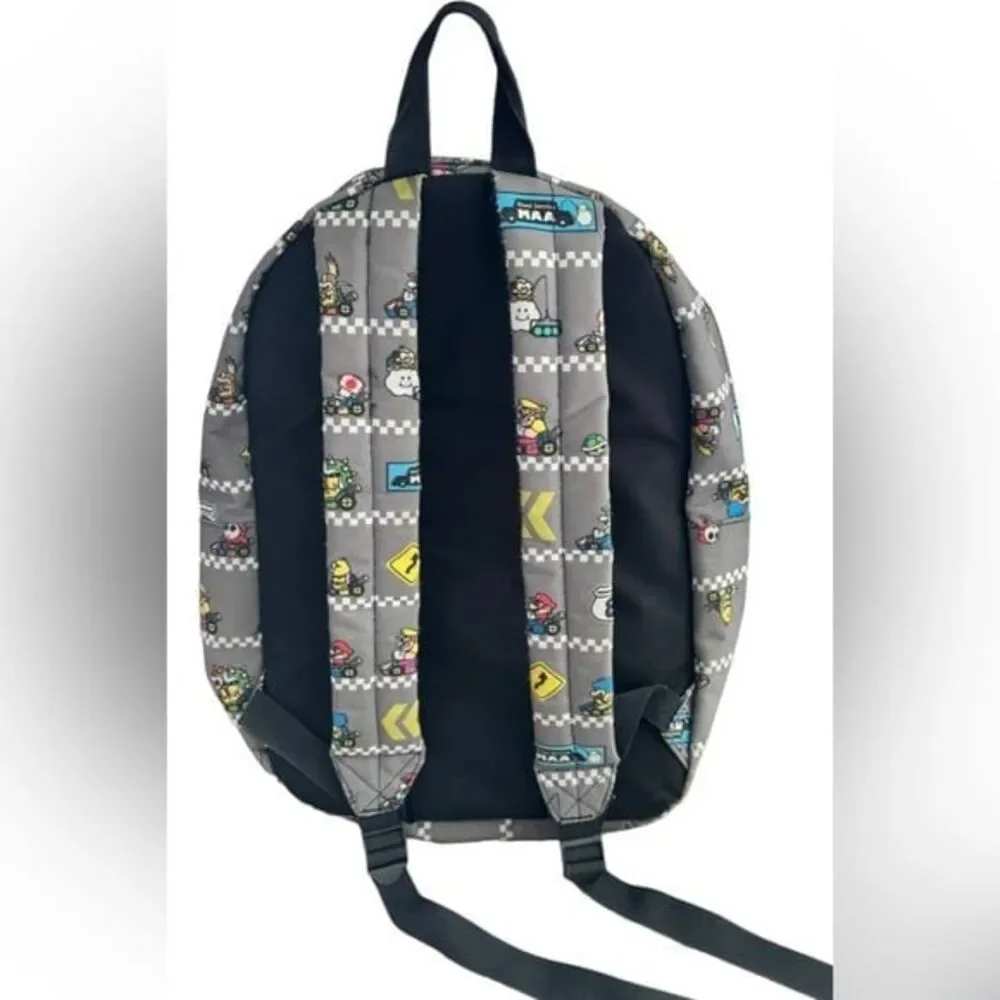 Nintendo Mario Kart Kids Spencer’s Gifts Colorful Printed Zip Pocket Backpack.